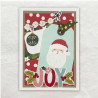 Designpapier, stickers, chipboard, een tag en een strikje maken deze kerstkaart compleet.