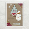 Een plaatje voor de kerstboom gemaakt van designpapier en washitape. De boom is met een zwarte pen verder gedesignd.