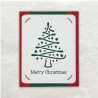 Deze kerstboom is gemaakt met de Cricut. De achterzijde zij geplakte stroken papier.