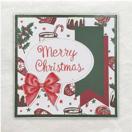 Designpapier, papiervormen ... dat is alles wat deze kaart Kerst maakt.