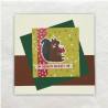 Een Clean And Simple Kerstkaart, stoken papier, designpapier en een sticker.