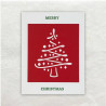 Een redelijk abstracte kerstboom. De kleur rood wit maakt er een moderne versie van.